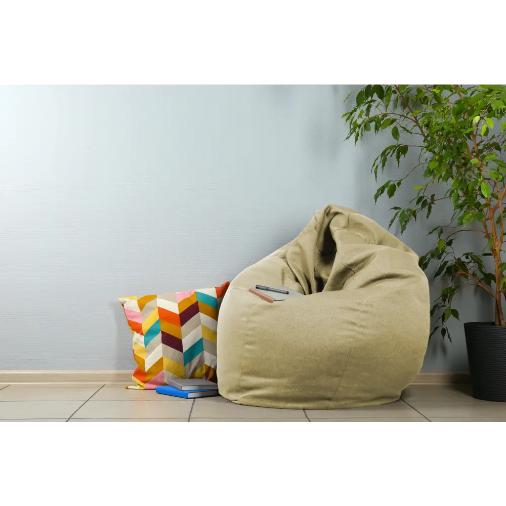 Кресло-груша полиэстер Seasons светло-бежевый 70x120 см STLM-2090476 - Вид №3