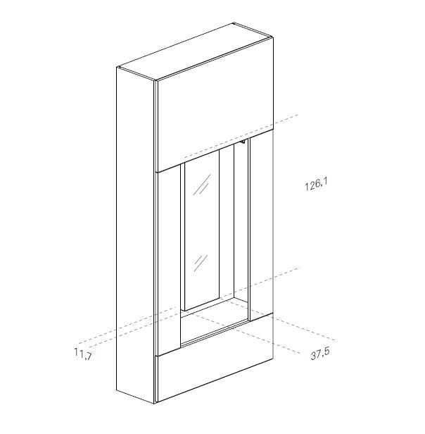Шкаф с вращающимся зеркалом и полным отверстием Caccaro Roomy ARCH-00119957 - Вид №3