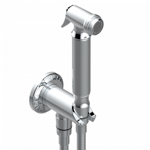 U97-5840/9 Комплект для гигиенического душа: лейка с клапаном, усиленный шланг 1,25м и вывод для шланга со встроенным защитным остановом Thg-paris Malmaison Howlite Хром