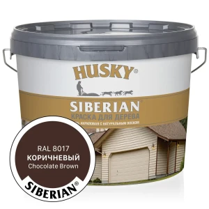 Краска акриловая для дерева Husky Siberian 31943 цвет коричневый полуматовый 9 л
