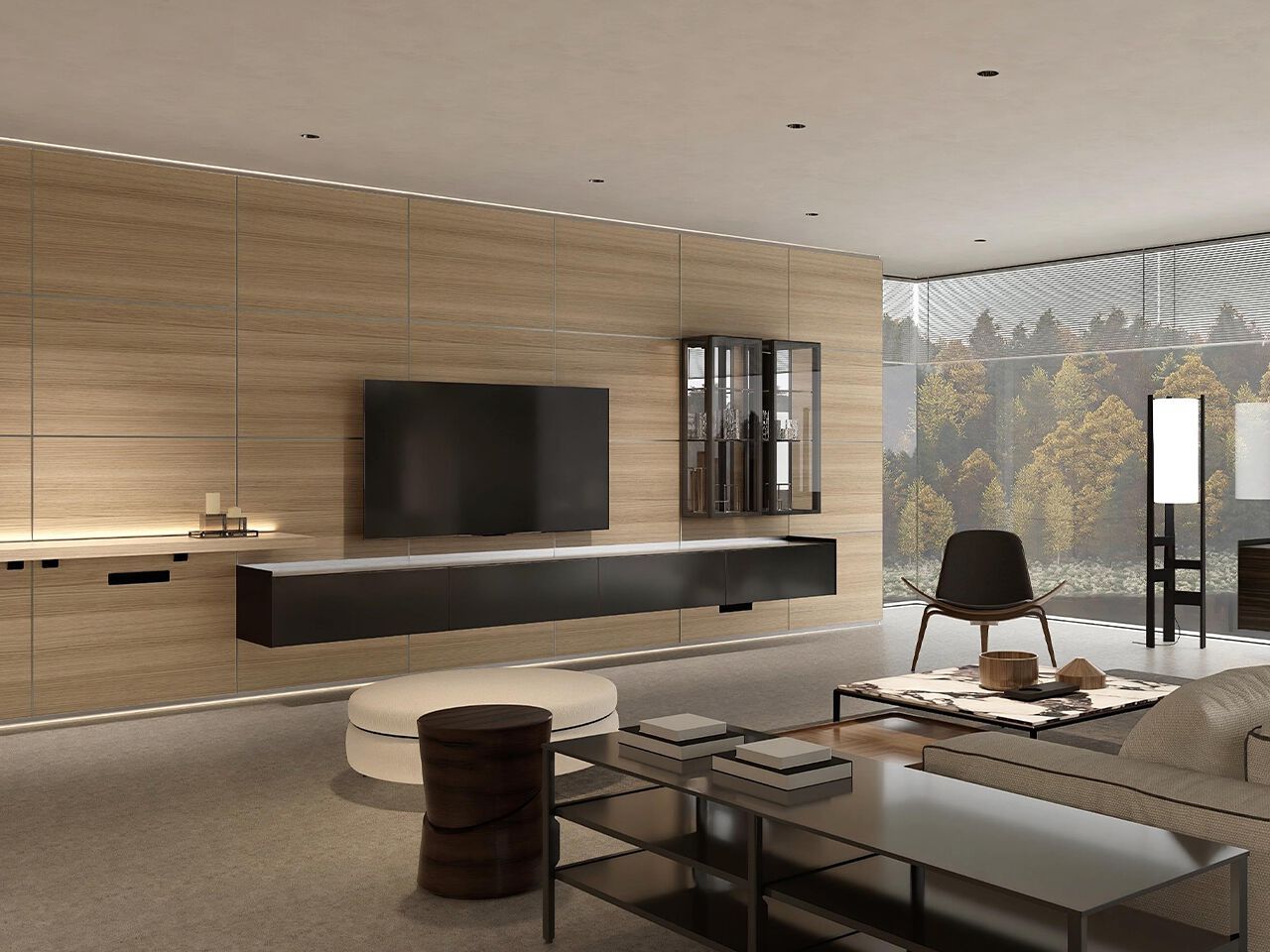 Оборудованная стена с подставкой для телевизора MaxForm профиль ARCH-00061658 - Вид №1