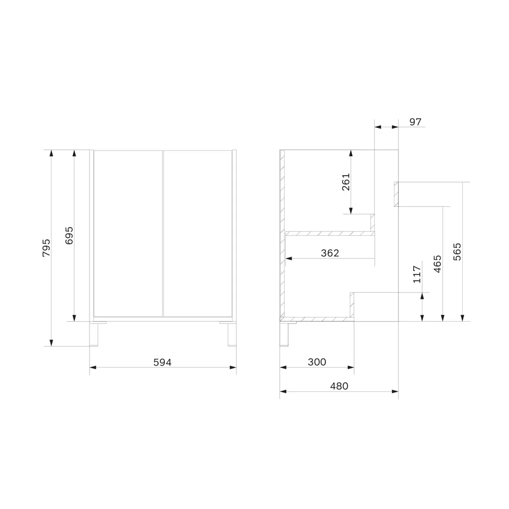 Тумба AM.PM Stern для ванной с раковиной, белый/орех 60 см 89430349 STLM-1574014 - Вид №6