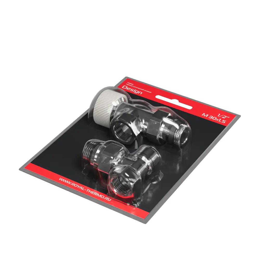 Термостатический комплект для радиатора осевой Royal Thermo Design 1/2" латунь цвет хром STLM-2041633 - Вид №4
