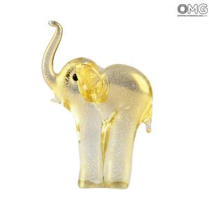 2486 ORIGINALMURANOGLASS Фигурка Золотой Слон - муранское стекло - Original Murano Glass OMG  см