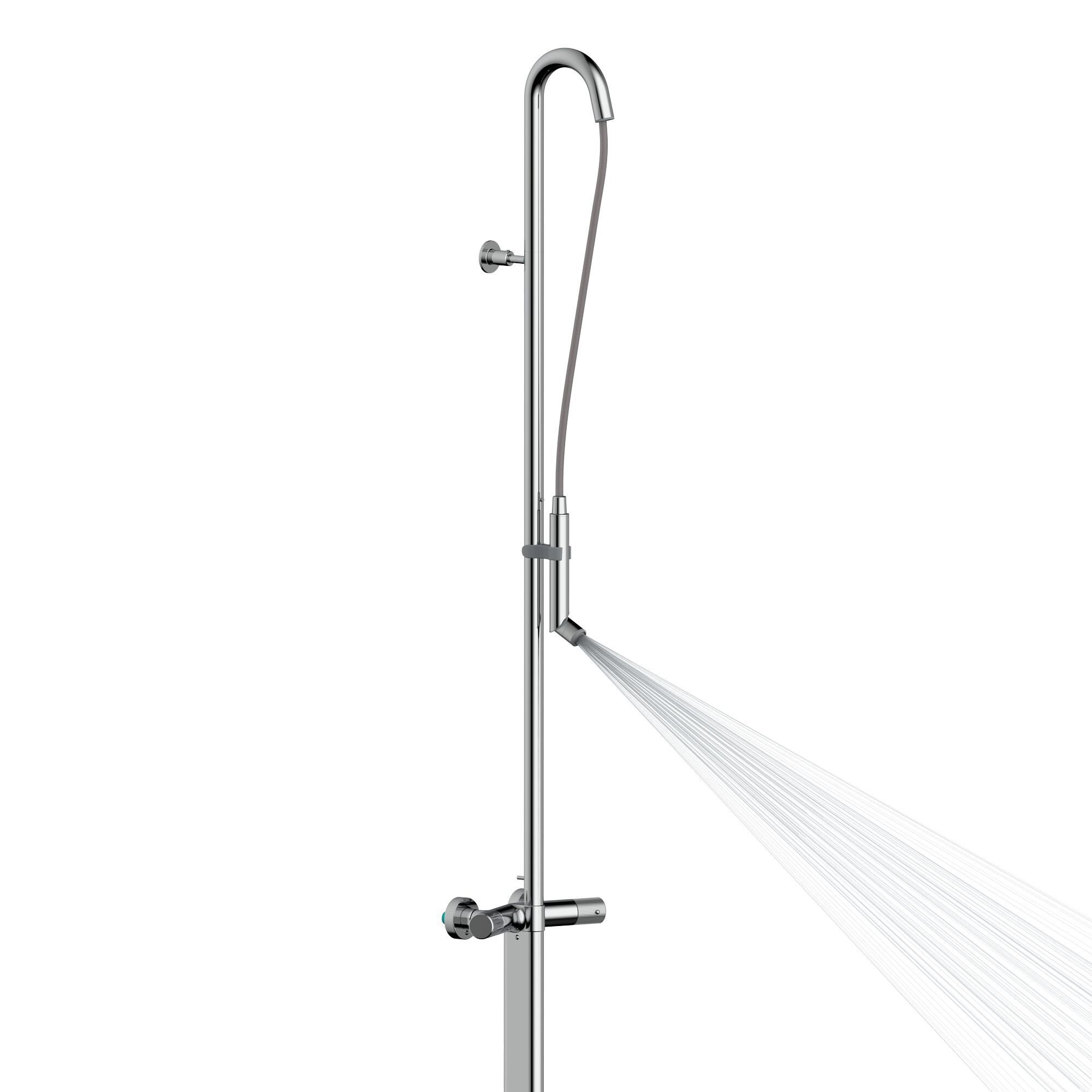 Хромированная латунная термостатическая душевая колонна Bossini PLY ARCH-00152687 - Вид №7