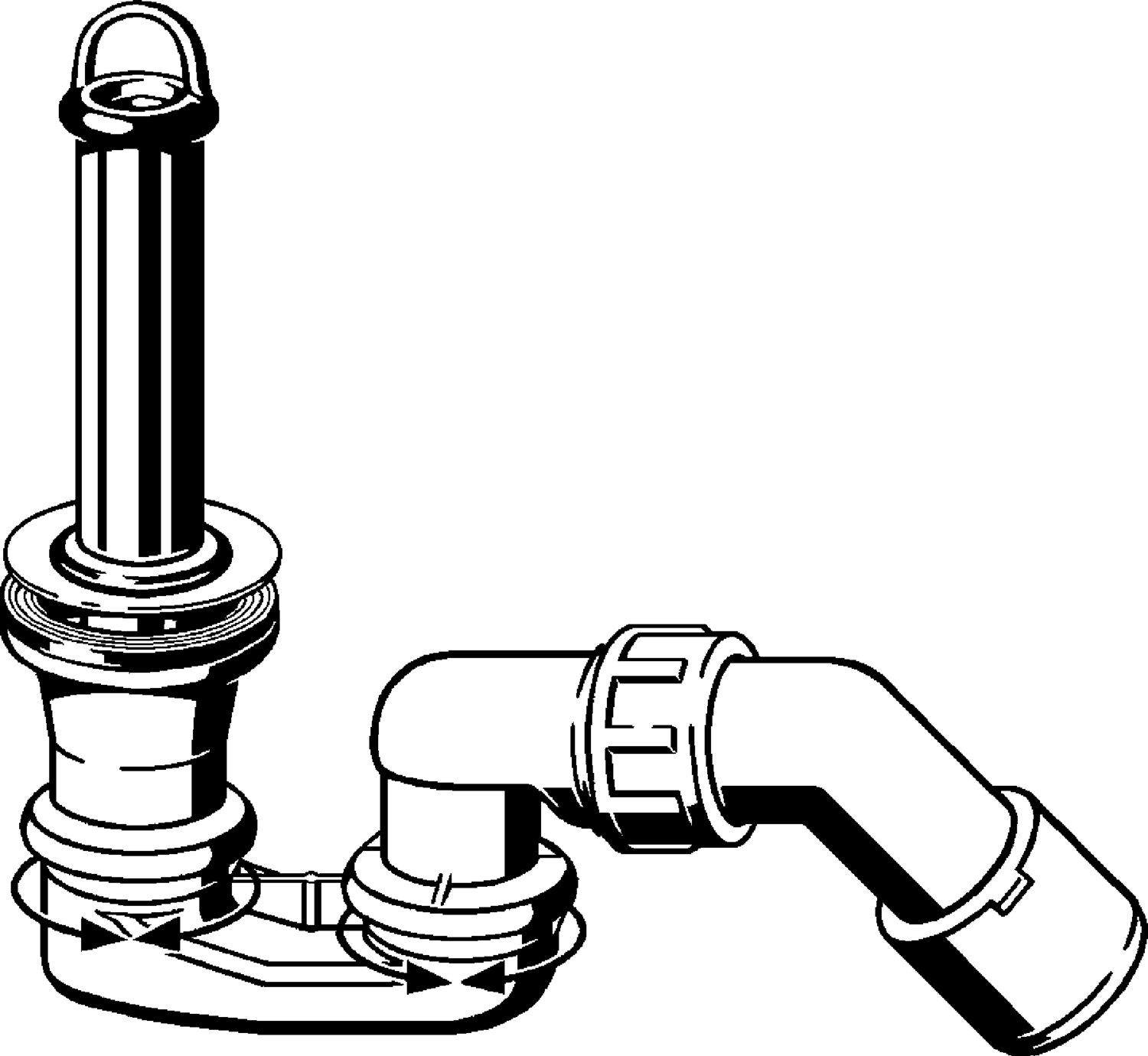 Канализационная арматура  Сифоны для ванн и душевых поддонов  Сифоны для душевых поддонов VIEGA 634 131 1) Модель 6931.8 Santreyd  - Вид №1