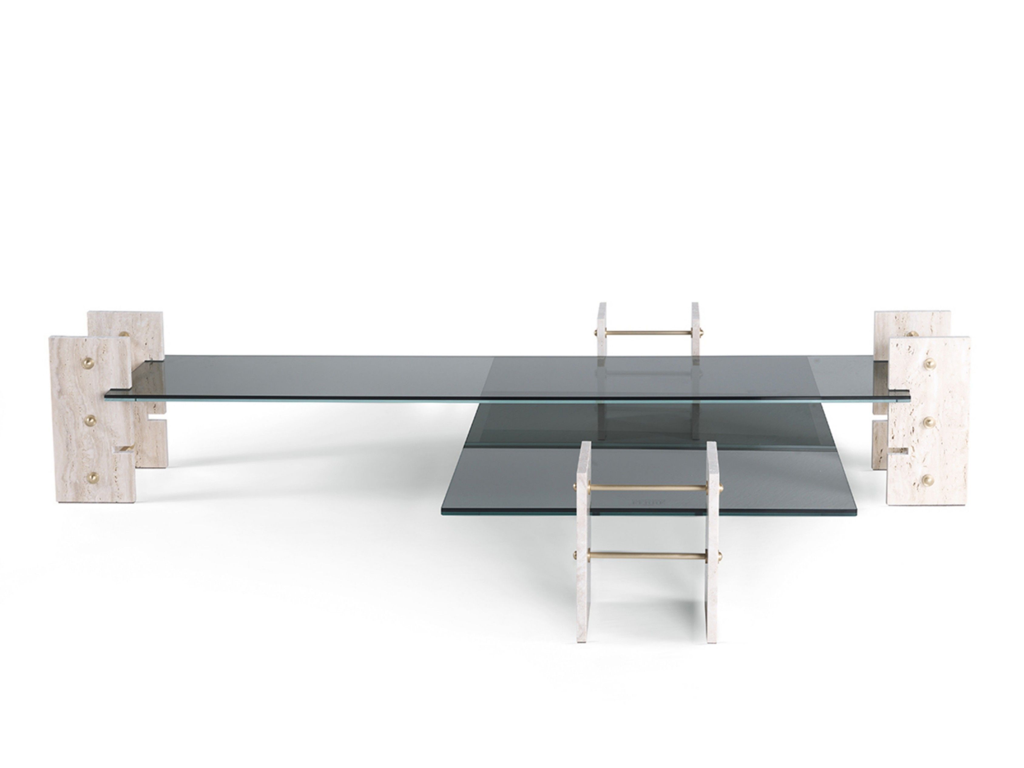 Журнальный столик из травертина и стекла Gianfranco Ferré Home Fitzroy ARCH-00153030