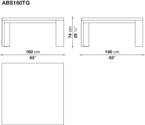 Квадратный стол Maxalto Abseo ARCH-00014541