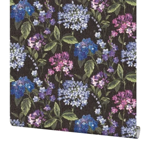 Обои флизелиновые Палитра Fiori чёрные 1.06 м PL71431-44