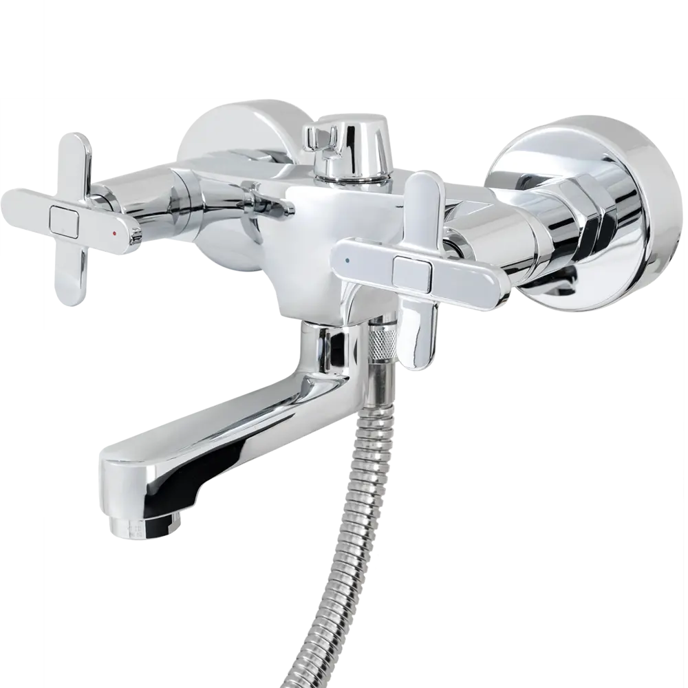 Смеситель для ванны Vidima Art двухвентильный с душем цвет хром STLM-2152344