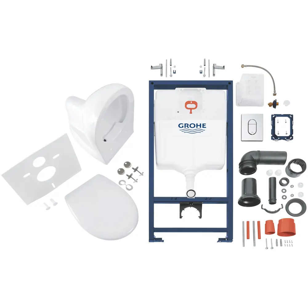 Комплект инсталляция Grohe Solido 5в1 39418000 с унитазом безободковым и кнопкой STLM-2140308 - Вид №5