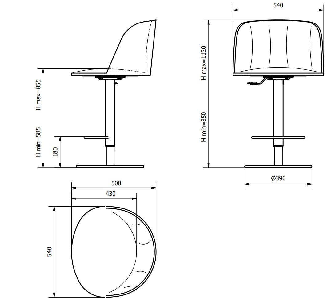 Тканевый поворотный стул Bontempi Casa Agatha ARCH-00070163 - Вид №3