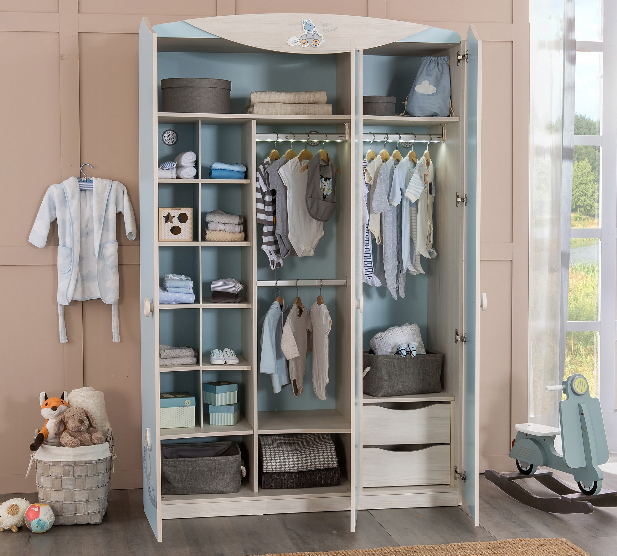 шкаф детский для одежды для двоих детей