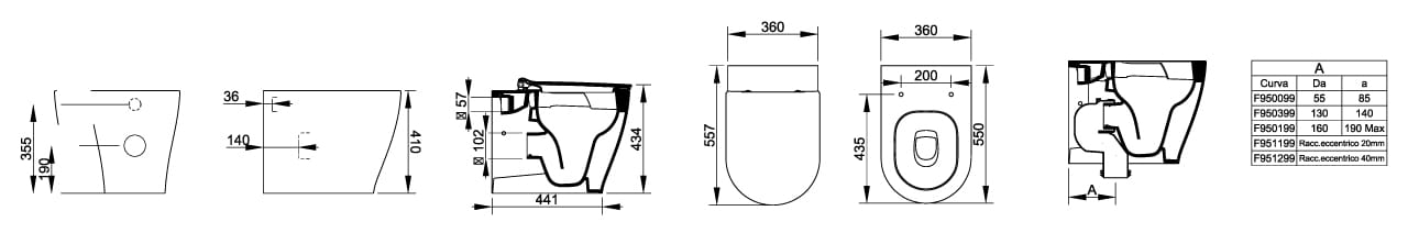 Туалет провод керамическая стена Ceramica Dolomite круглый мирт ARCH-00054328 - Вид №4