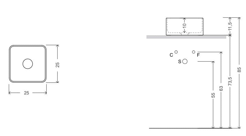 Керамическая квадратная столешница Nic Mini Living ARCH-00033602 - Вид №2