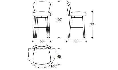 Высокий кожаный поворотный стул BLACK TIE Оливия ARCH-00054150 - Вид №4