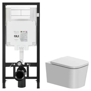 Комплект инсталляции Oli 80 Eco с безободковым унитазом AM.PM Moxie
