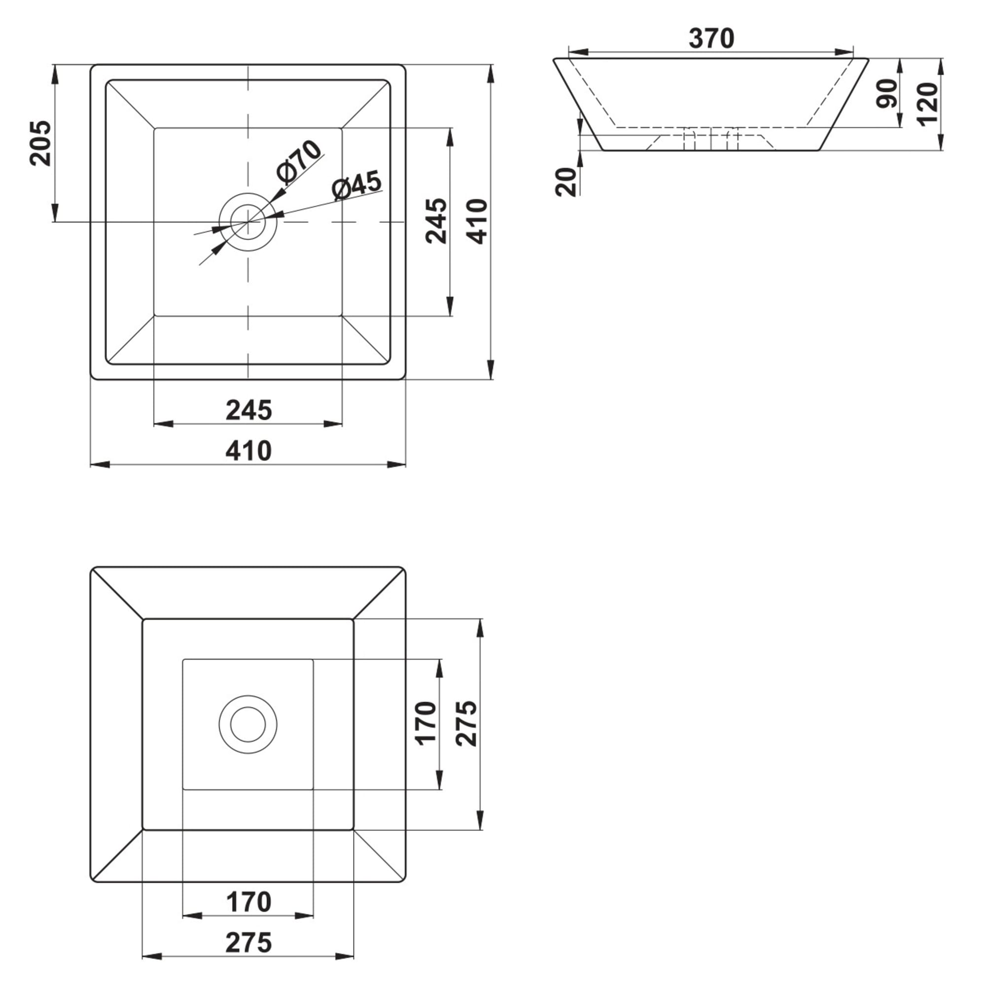 82199784 Раковина Melana MLN-7034 накладная 41.5 см нет Santreyd  - Вид №4