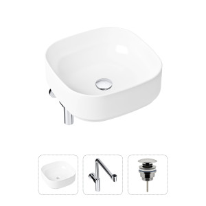 90704234 Раковина накладная 21520262 40см, с донным клапаном и сифоном Bathroom Sink STLM-0346178 LAVINIA BOHO