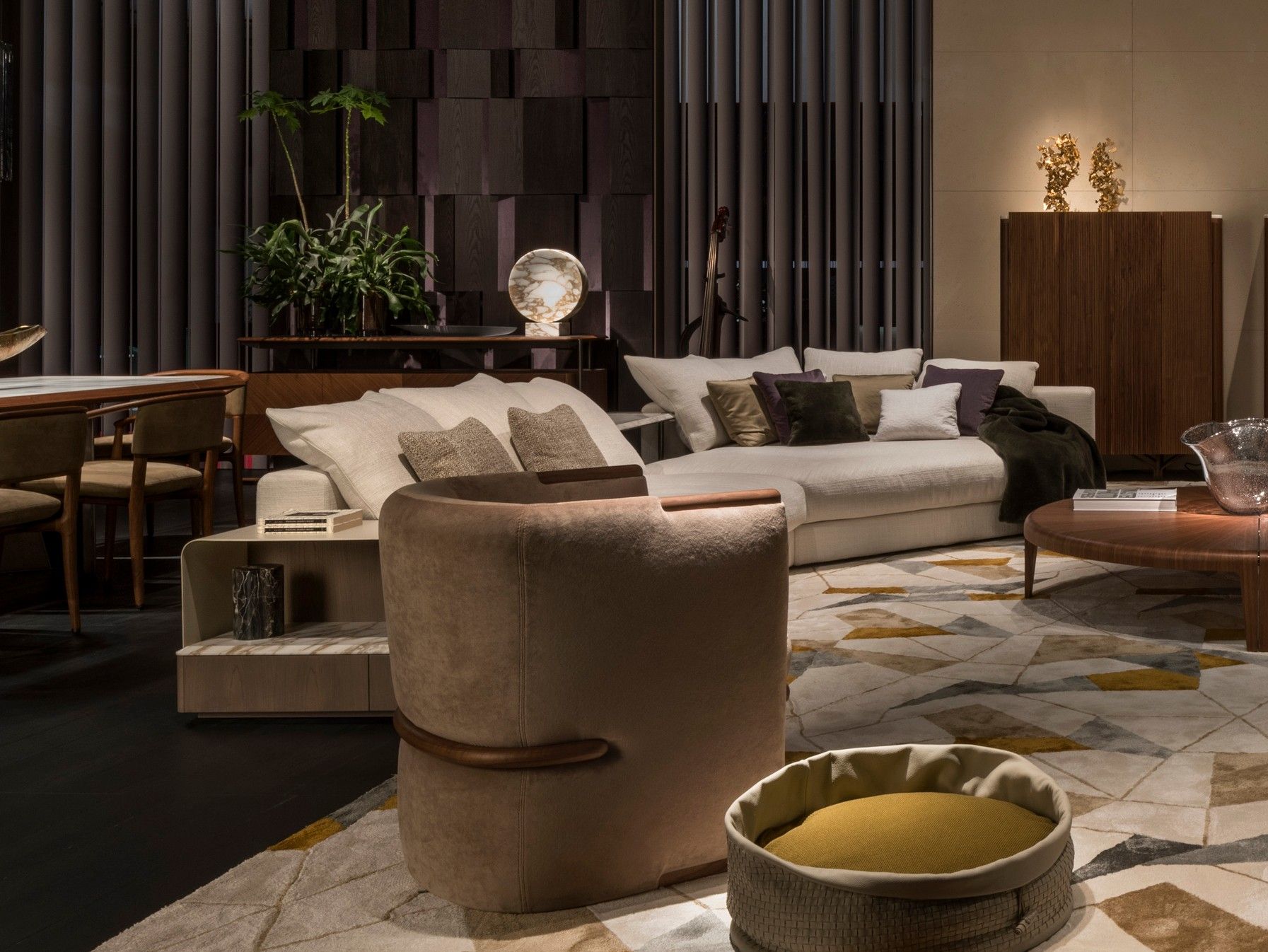 Модульный кожаный диван с полуостровом Giorgetti ARCH-00122939 - Вид №1