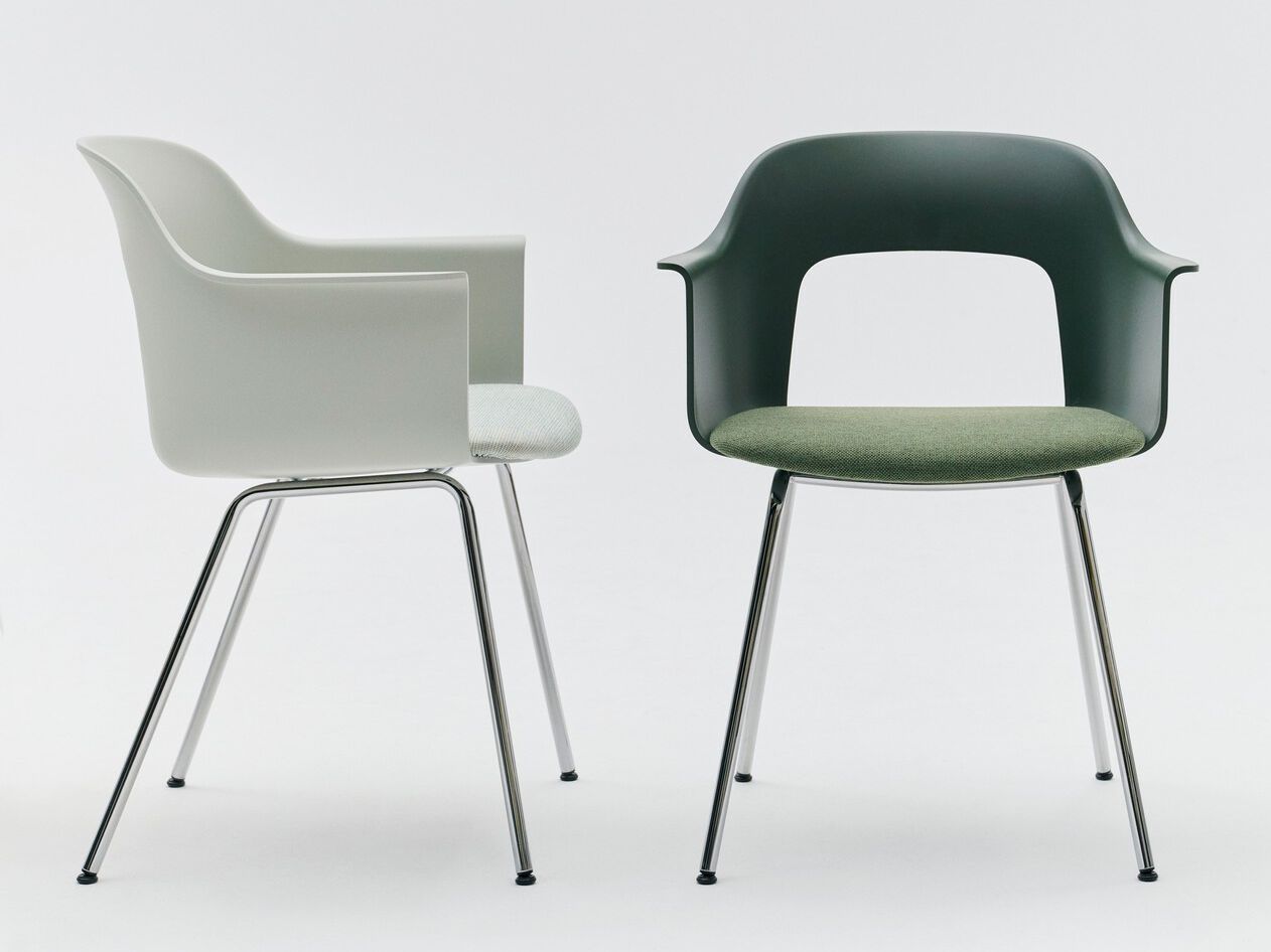 Полипропиленовый стул с подлокотниками с открытой спинкой Hay макет ARCH-00062765 - Вид №36