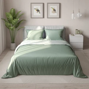 Комплект постельного белья НТК полутораспальный в нежном зеленом цвете 89404972