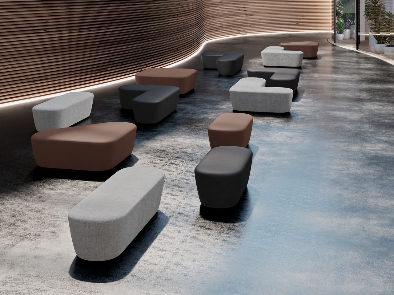 Прямоугольный пуф из ткани FREZZA радар ARCH-00049032 - Вид №6