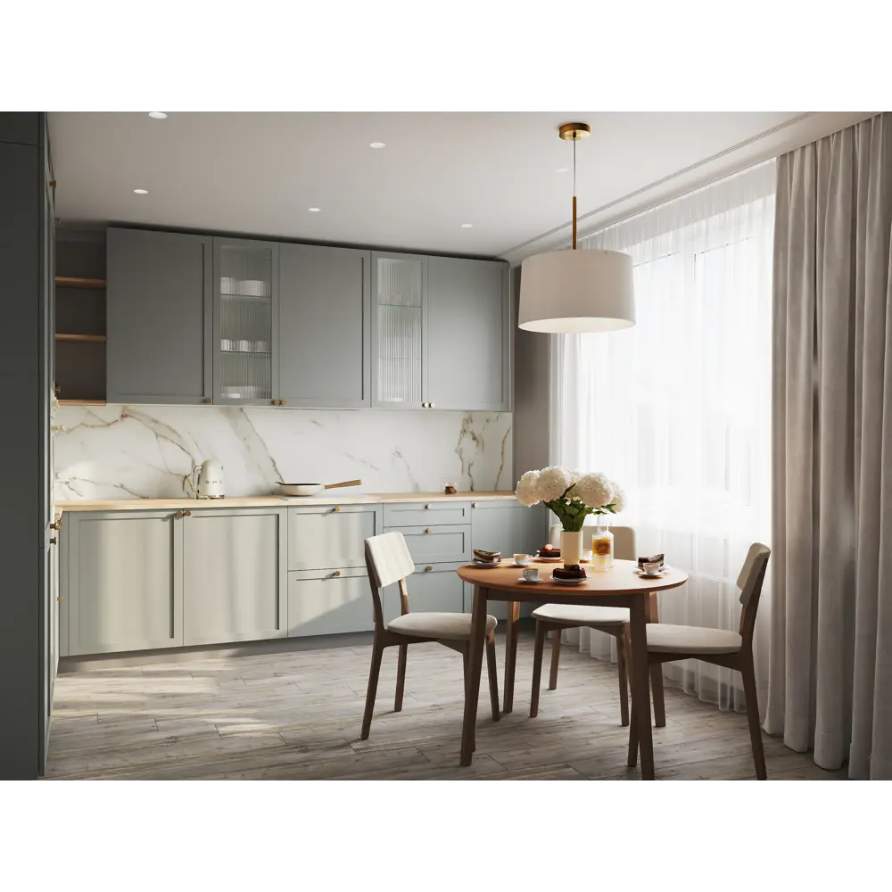 Фасад для ящика под духовку Кинель 44.7x16.7 см KONSENSA массив ясеня серо-зеленый 89398697 STLM-1573927 - Вид №9