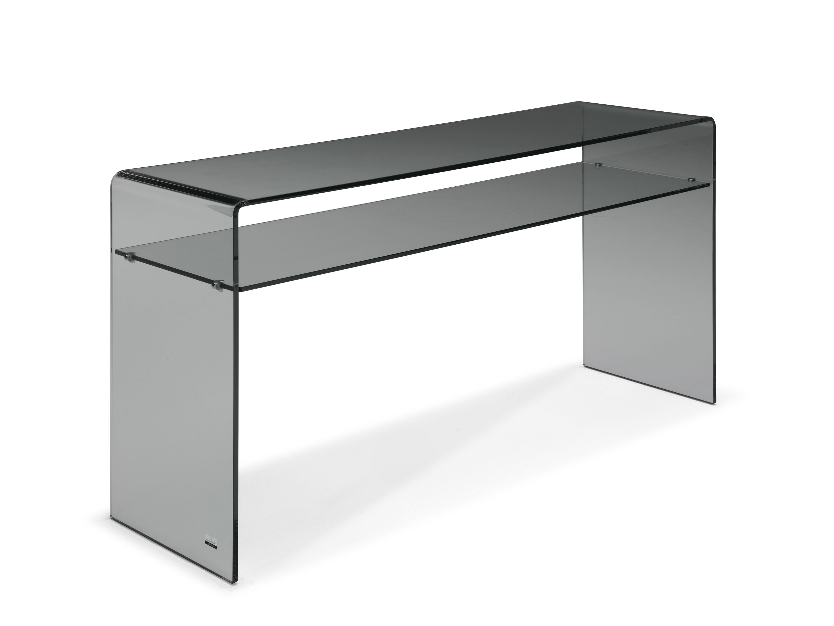 Стеклянная прямоугольная консоль с полкой Natuzzi Italia Mercury ARCH-00138508