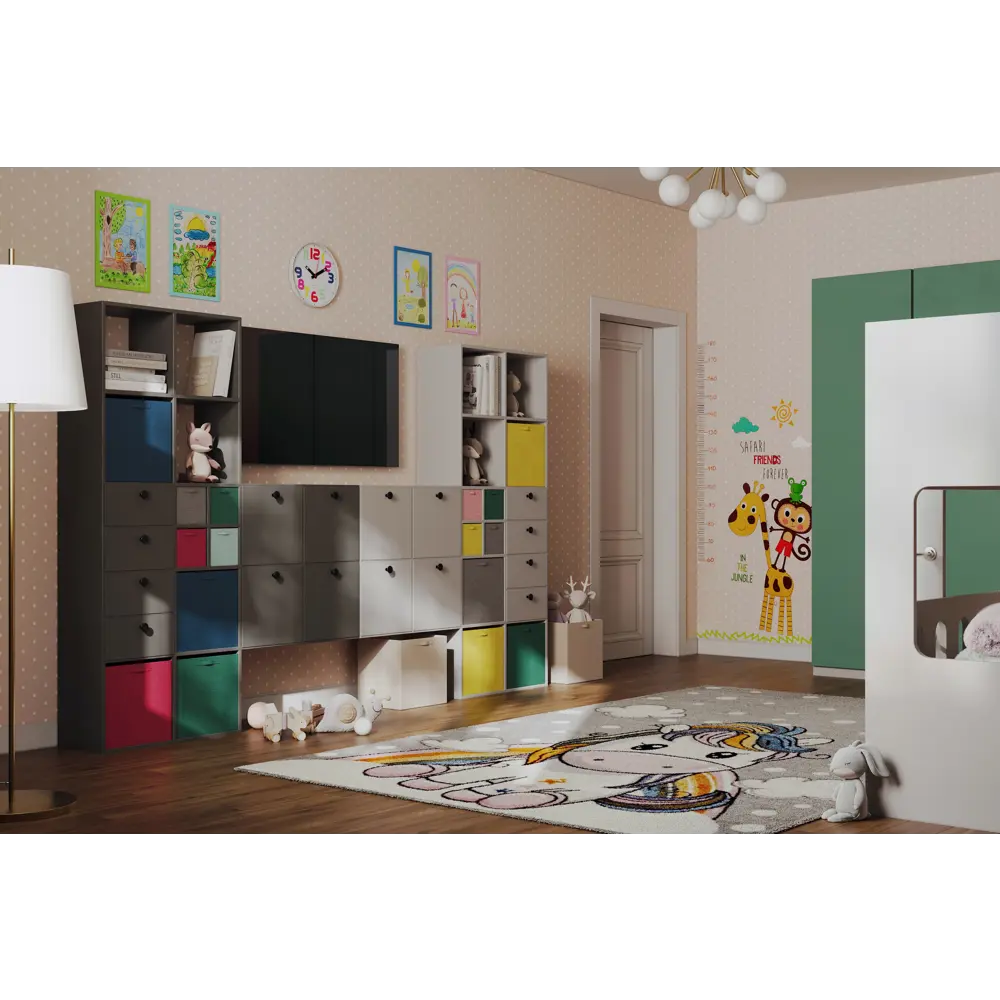 Стеллаж Spaceo KUB 4 секции 70x70x31.5 см ЛДСП цвет графит STLM-2023026 - Вид №9