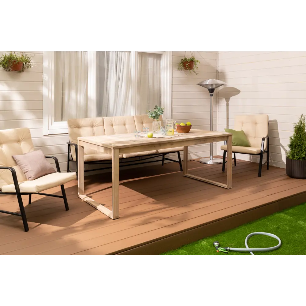 Стол садовый раздвижной Naterial Solaris 180-240x90x75 см акация светло-коричневый Товар без серии STLM-2062329 - Вид №16