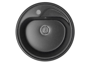 98291788 Мойкa кухонная ML-GM10 круглая черная (308) 440 мм (глуб. чаши 180) STLM-0618179 MIXLINE