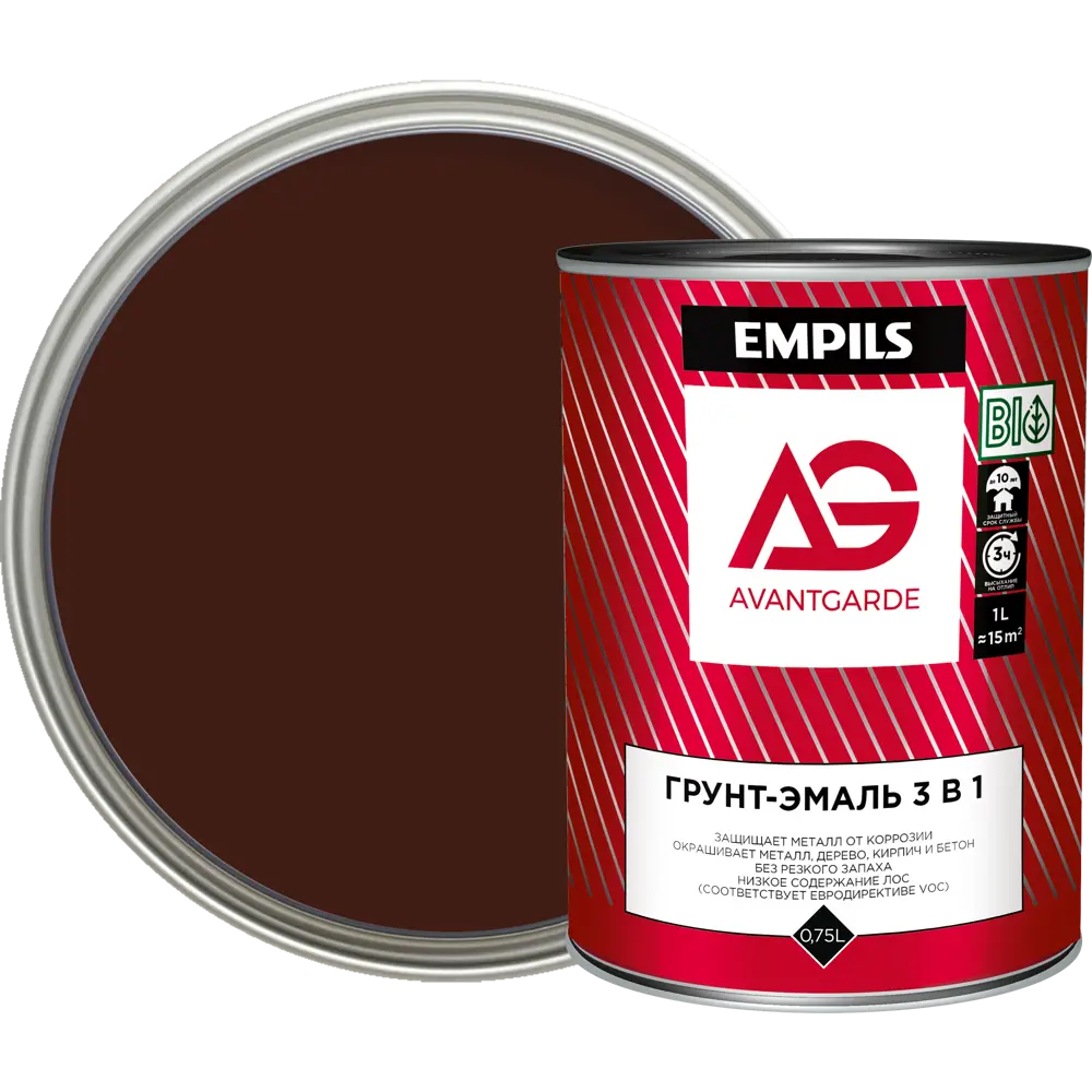 Грунт-эмаль Avantgarde глянцевый цвет красно-коричневый 0.8 кг STLM-2033608