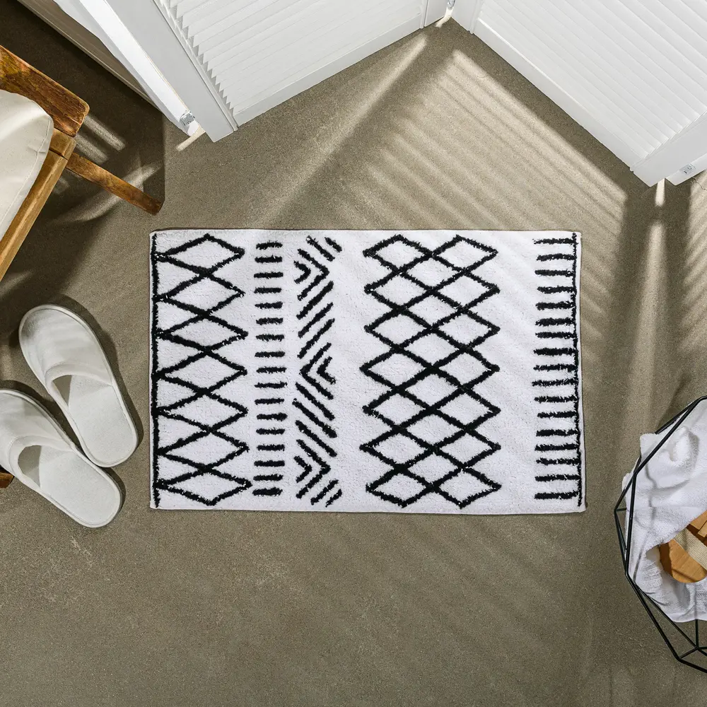 Коврик для ванной комнаты Moroshka Nomads 40х60 см цвет белый STLM-2017972 - Вид №6