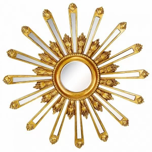 Зеркало-солнце 71 см античное золото Orion Gold ART-ZERKALO ДИЗАЙНЕРСКИЕ 00-3884092 Зеркальный;золото