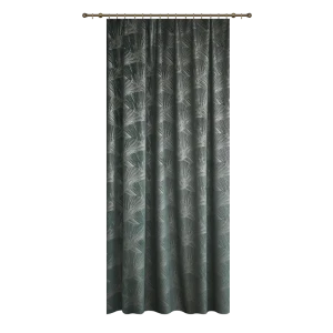 Штора на ленте Цветок 160x260 см цвет зеленый