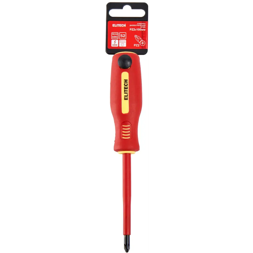 Диэлектрическая отвертка Elitech PZ2 100 мм с магнитным наконечником 89407156 STLM-1562942 - Вид №5