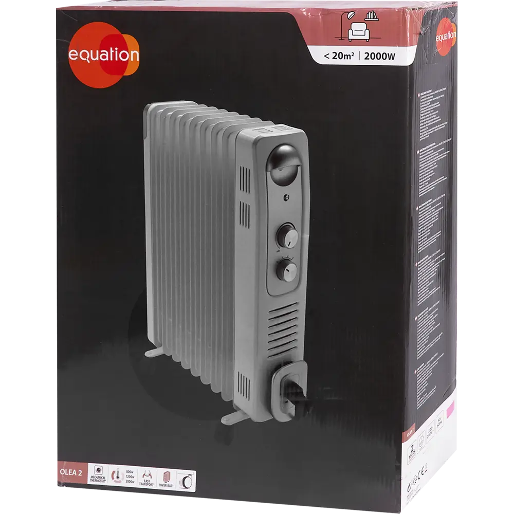 Обогреватель масляный Equation с механическим термостатом 2000 Вт 9 секций STLM-2130664 - Вид №3