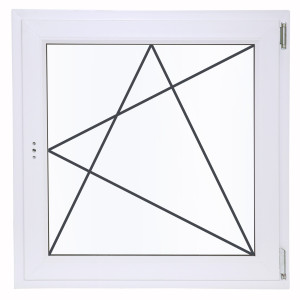 Окно пластиковое ПВХ одностворчатое 870х900 мм (ВхШ) правое поворотно-откидное однокамерный стеклопакет белый/белый VEKA
