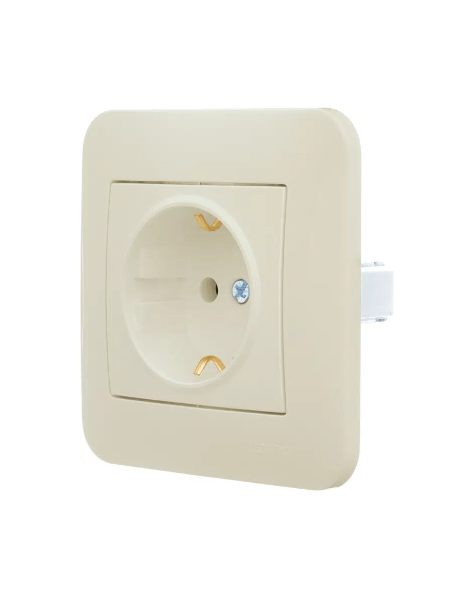ASTI Розетка с/з ПБТ крем LEZARD 7081-0303-122B