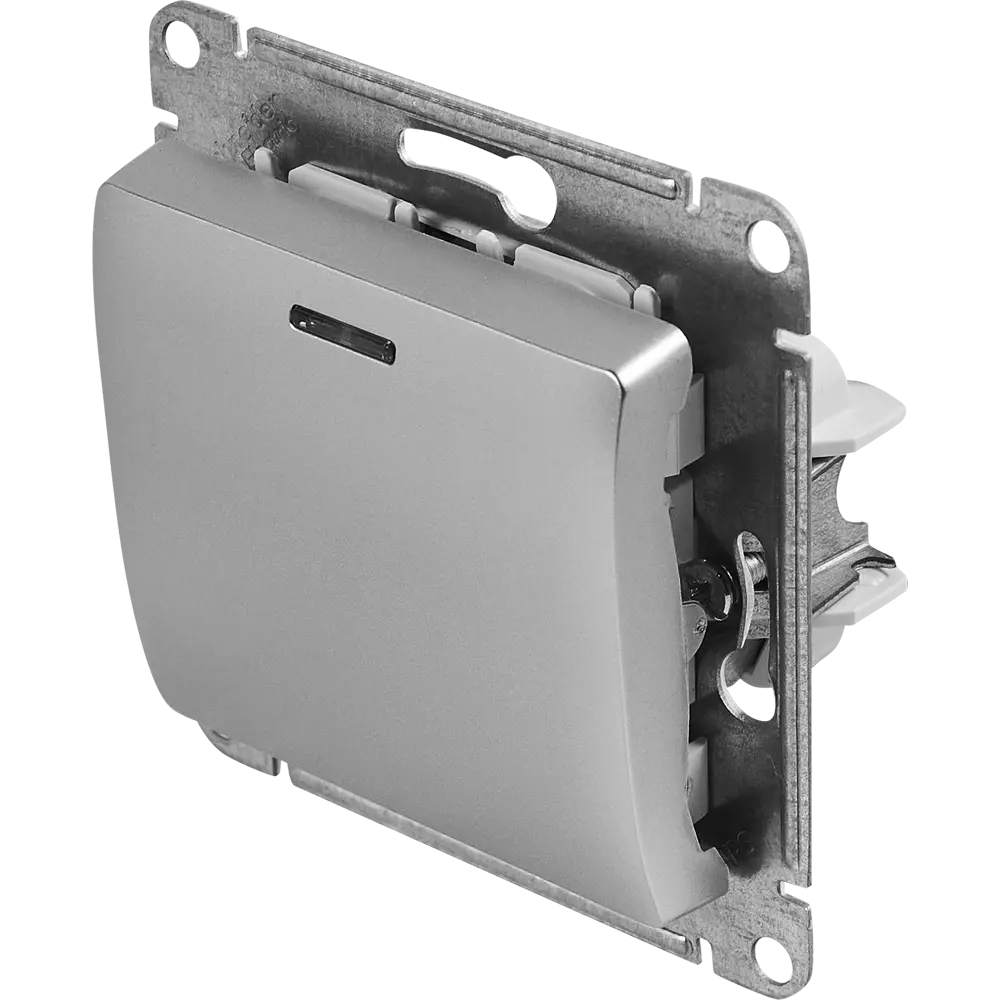 Schneider Electric Glossa — встраиваемый переключатель с 1 клавишей в алюминиевом исполнении 86710501 STLM-0070863