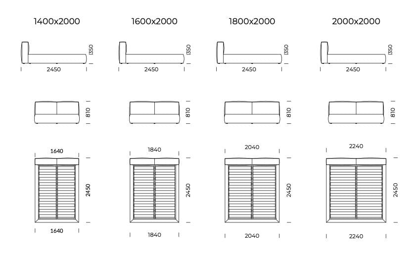 Двуспальная мягкая кровать для хранения ткани Nobonobo Umo ARCH-00127815 - Вид №7