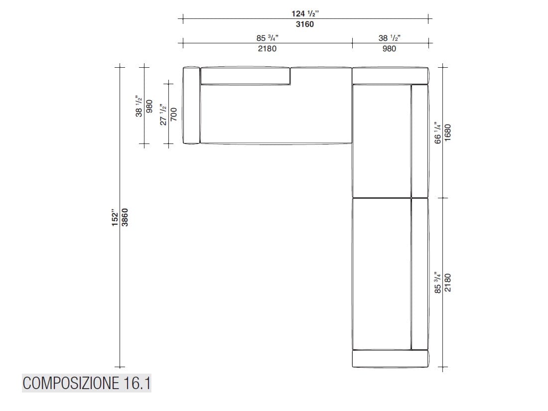 Секционный диван из ткани Lema SNAP ARCH-00147146 - Вид №21