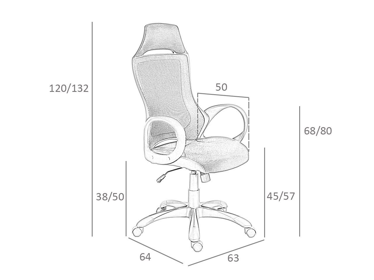 Офисное кресло с регулируемой высотой и сеткой с 5 спицами Angel Cerda New Chair ARCH-00064478 - Вид №7