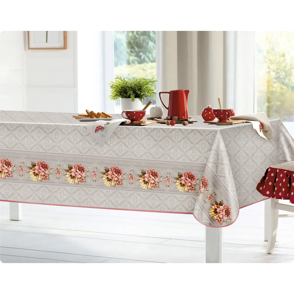 Скатерть с бейкой прямоугольная 160х135 см цвет серый Santreyd Мажор STLM-2121758 - Вид №4