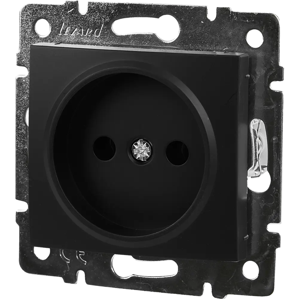 Розетка Lezard Karina без заземления цвет черный бархат STLM-2040995 - Вид №1