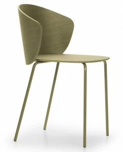 True Design Штабелируемый стул из стали и дерева Not wood Nt 1004