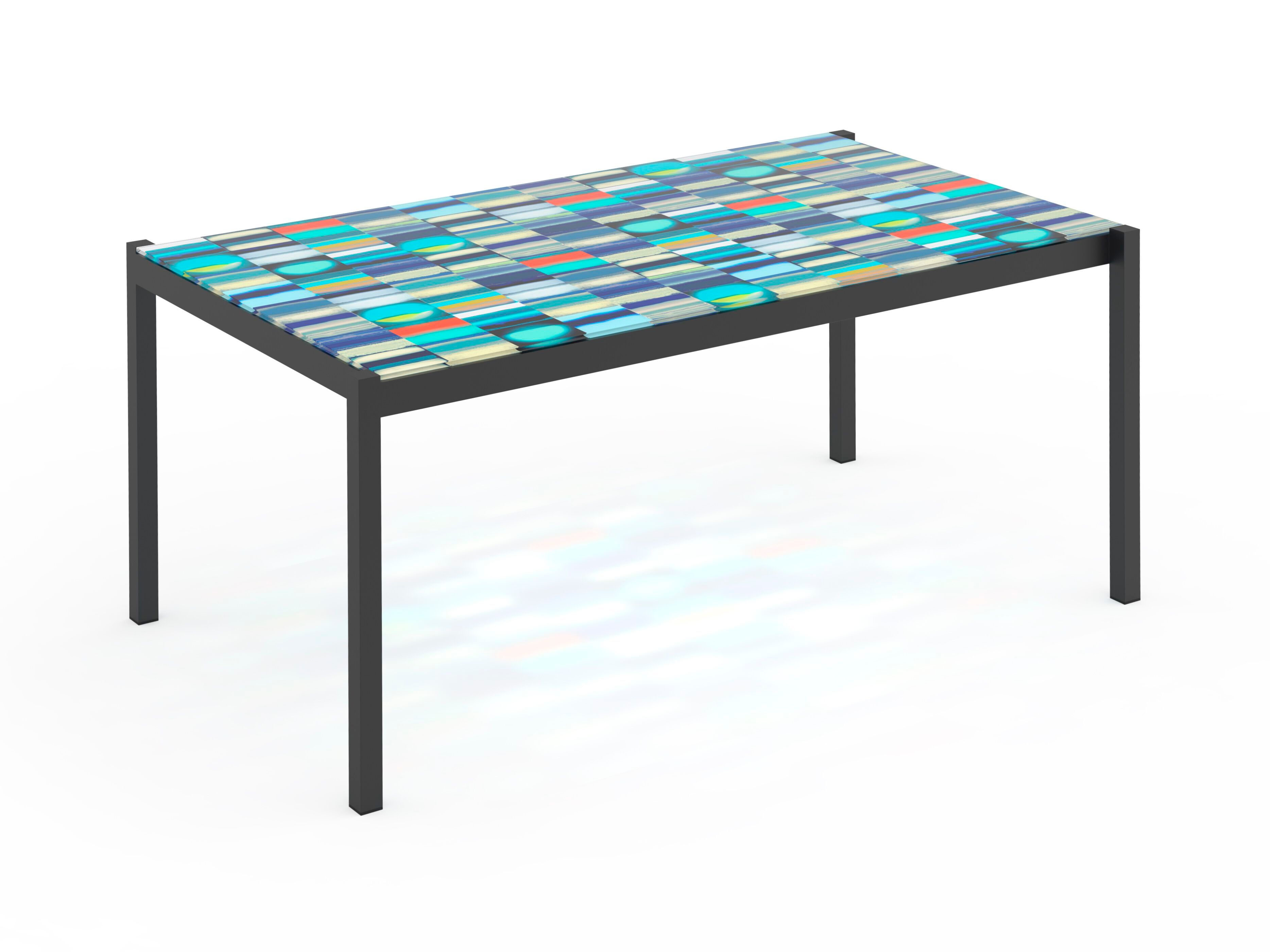 Прямоугольный садовый стол из закаленного стекла GANDIABLASCO Iris ARCH-00023393