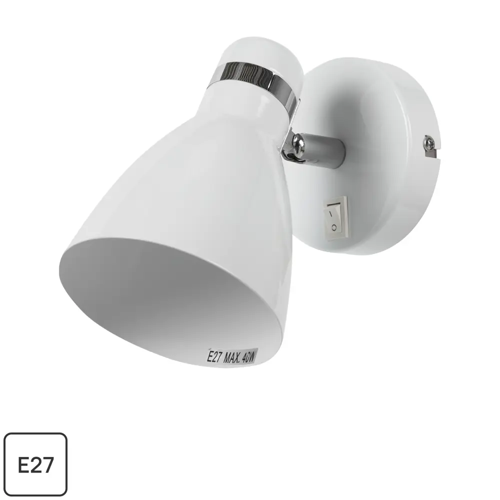 Спот поворотный Merco 1xE27x40 Вт металл цвет белый Arte Lamp STLM-2007788