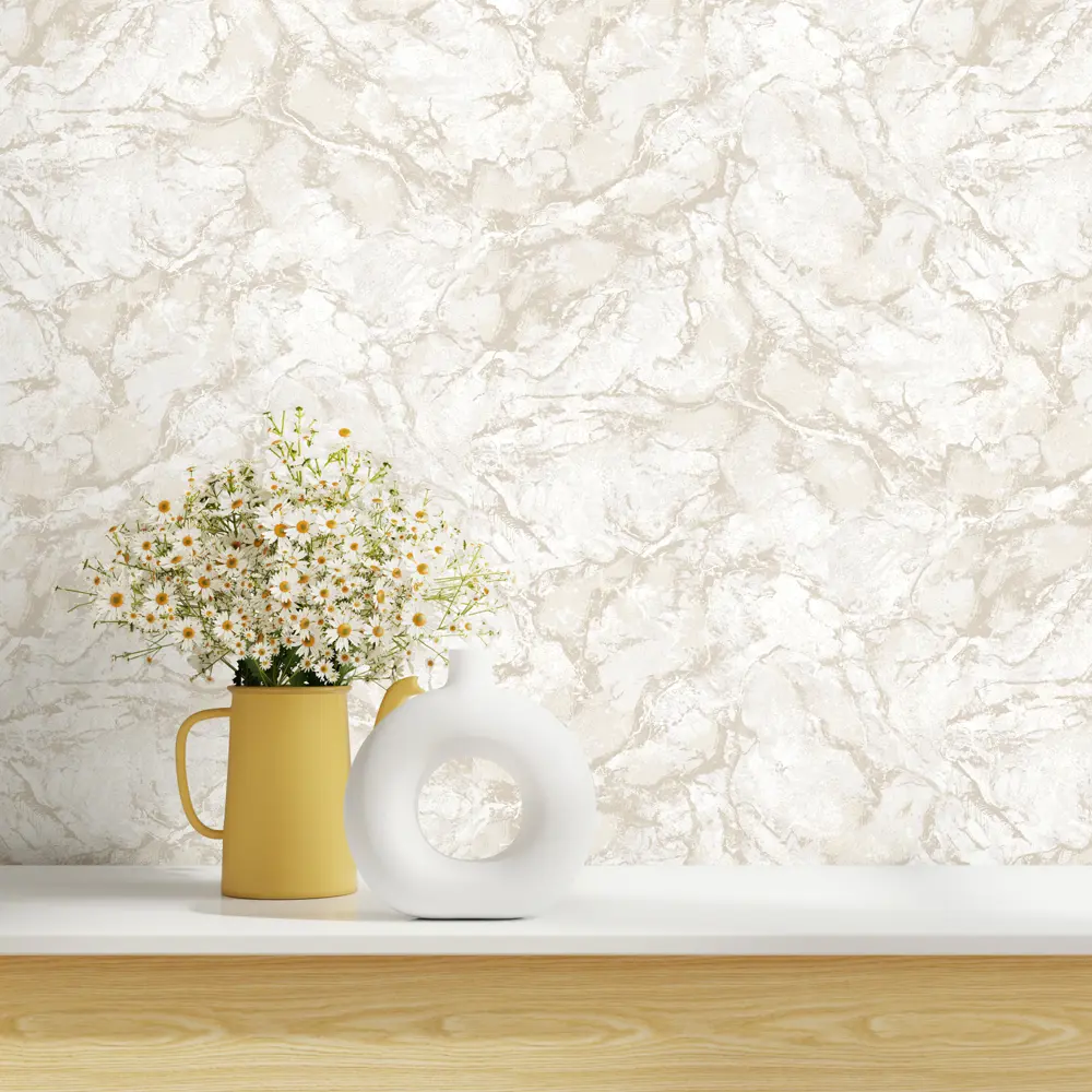 Флизелиновые обои Erismann Mramor экрю с рельефным абстрактным рисунком 89413686 STLM-1575391 - Вид №3